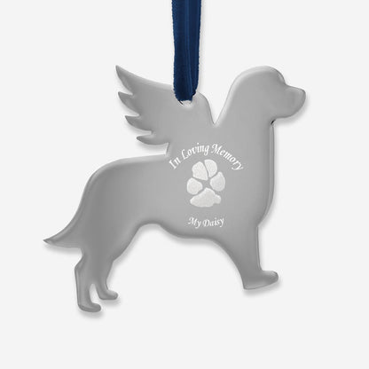 Thumbies Pet Memorial Dog Pawprint Ornament - Love, Baxter