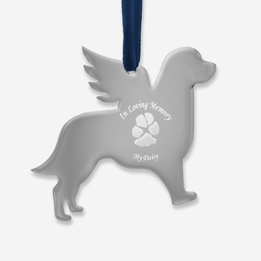 Thumbies Pet Memorial Dog Pawprint Ornament - Love, Baxter