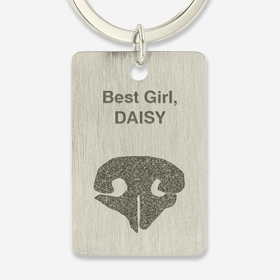 Thumbies Pet Memorial Rectangle Noseprint Keychain - Love, Baxter