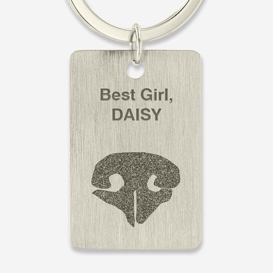 Thumbies Pet Memorial Rectangle Noseprint Keychain - Love, Baxter