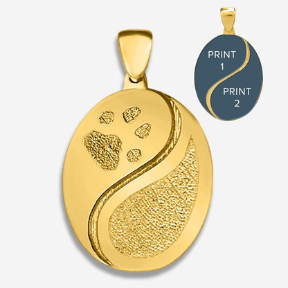 Thumbies Pet Memorial Yin Yang Pendant (Fingerprint + Pet Print) - Love, Baxter