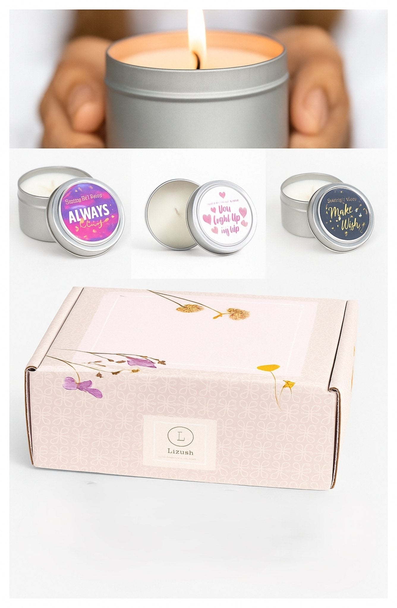 Tin Soy Candle Trio - Love, Baxter